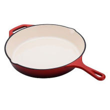 12 Inch Enameled Coated Cast Iron Frying Pan Skillet